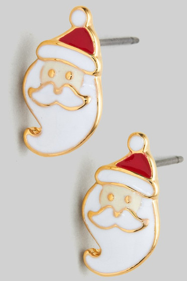 Dainty Santa Stud Earrings