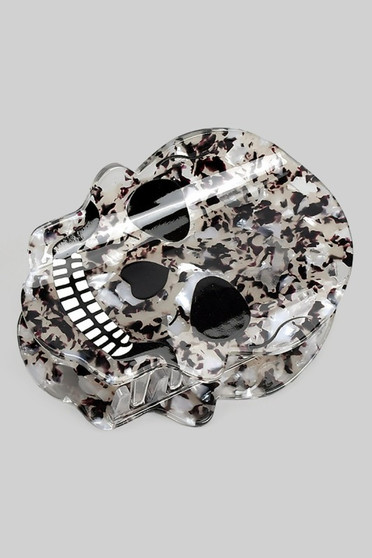 Marbled Acrylic Skull Hair Clip
