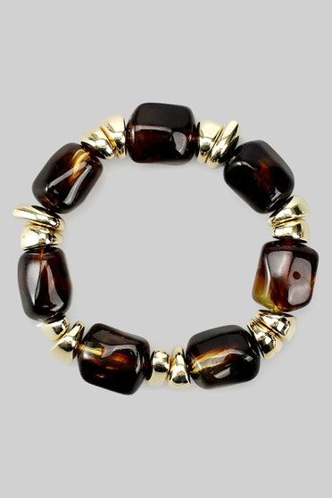 Brown Acrylic Resin Stretch Bracelet