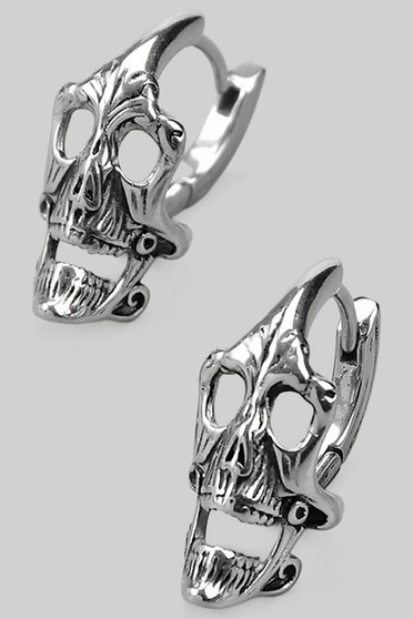 Cool Stainless Steel Skull Hoops
