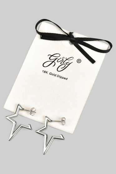 18K Gold Dipped Stainless Steel Star Earrings