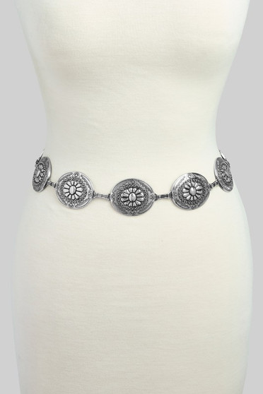Bubbled Sw Florette Concho Chain Belt