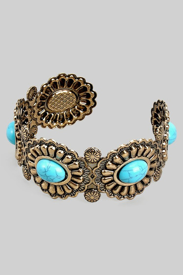 Western Concho Cuff Bracelet