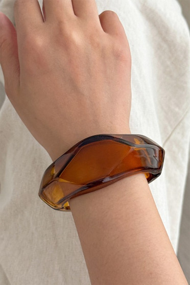 Spring Hinge Geo Acrylic Cuff Bracelet