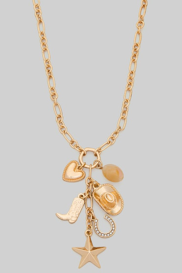 Western Charm Pendant Chain Necklace