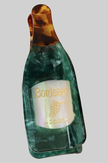 Marbled Acrylic Champagne Bottle Hair Clip