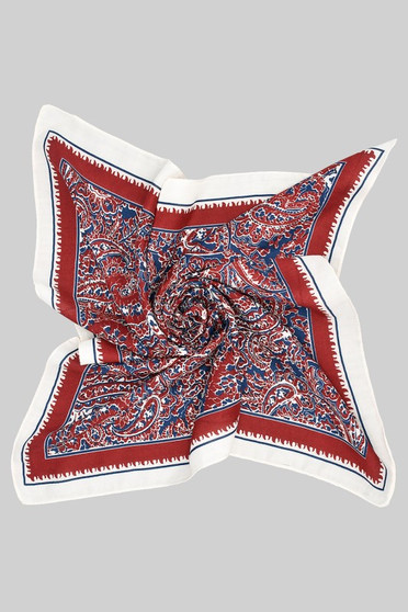 Woven Paisley Print Square Scarf