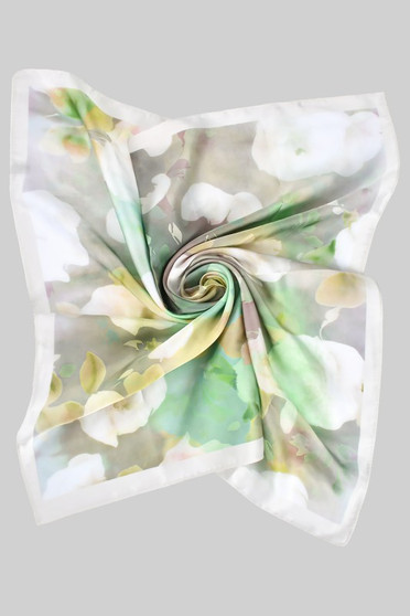 Silky Soft Watercolor Floral Print Square Scarf