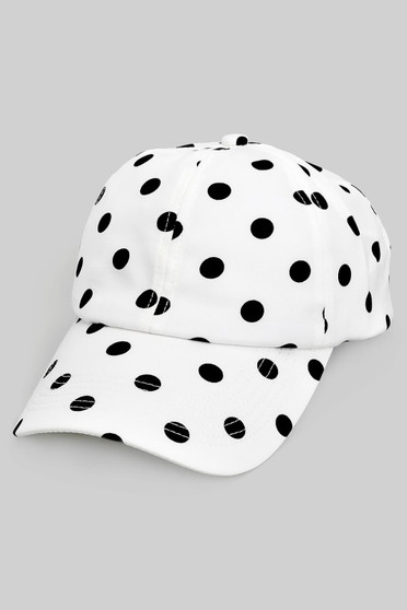 Polka Dot Print Adjustable Strap Cap