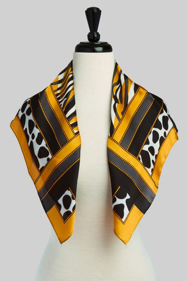 Silky Multi Animal Print Square Scarf