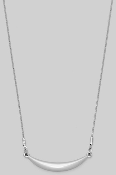 Chubby Crescent Pendant Necklace Slide Adjustable