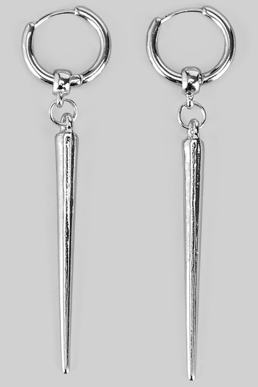 Hoop Earrings With Long Dangling Spike