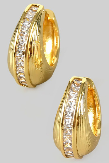 Brass Hinge Hoops With Cz Strip