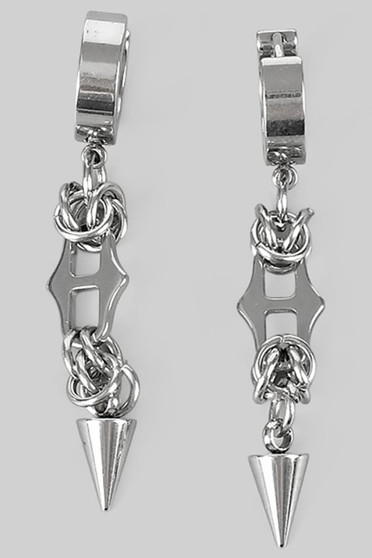 Stainless Steel Hoops With Dangling Spikes