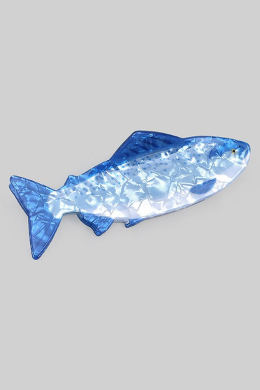 Marbled Acrylic Blue Fish Hair Clip