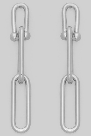 Brass Paperclip Chain Drop Earrings