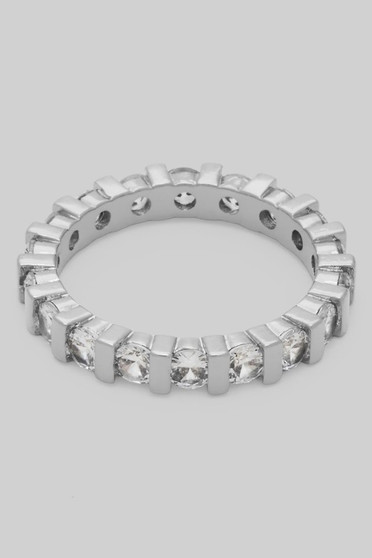 Invisibly Set Bar Band Ring