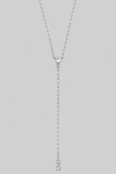 Delicate Y Necklace With Cz Accents