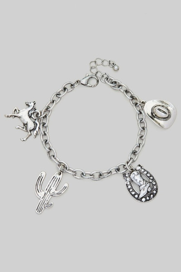 Four Western Charm Chain Bracelet
