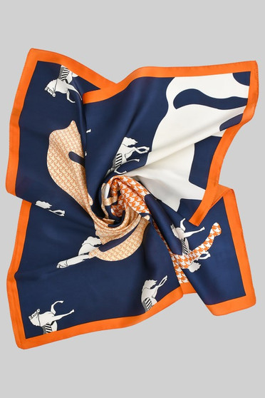 Digi Houndstooth Horse Print Square Scarf