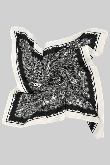 Woven Paisley Print Square Scarf