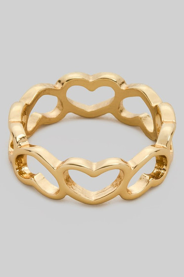 Alternating Heart Cutout Ring