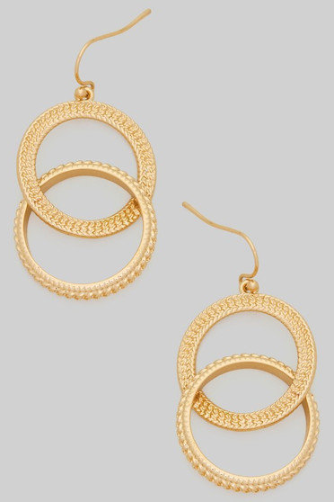 Textured Ring Drop Earrings