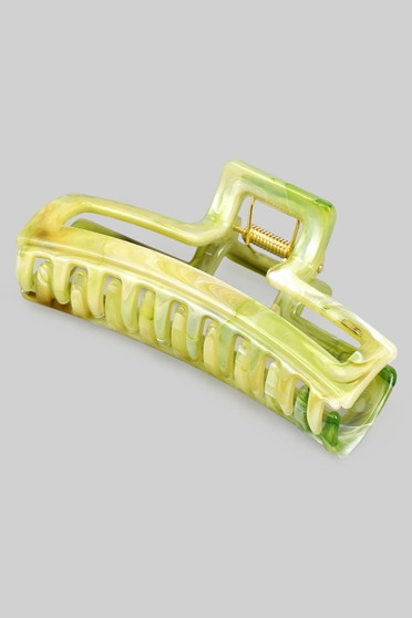 Marbled Acrylic Rectangular Cutout Hair Clip
