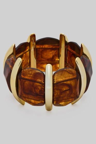 Acrylic Tortoise Resin Stretch Bracelet