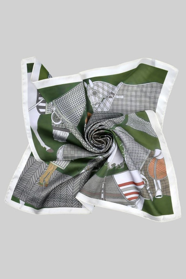 Playful Horse Print Silky Square Scarf