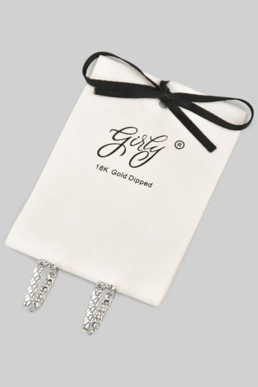 18K Gold Dipped Rectangular Cz Hoops