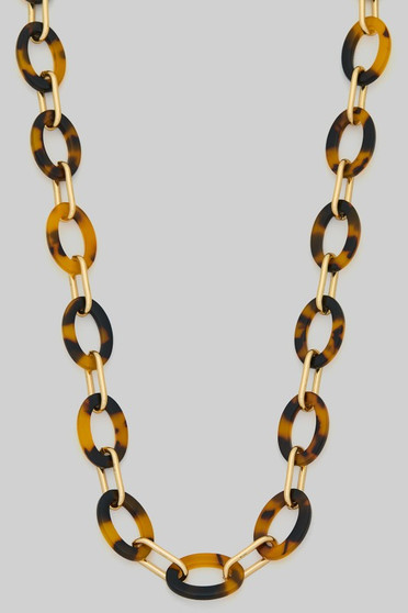 Leopard Acetate Link Necklace