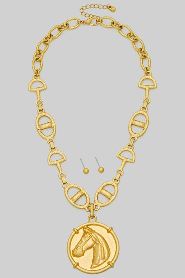 24K Gold Dipped Horse Medallion Water Resistant Nk