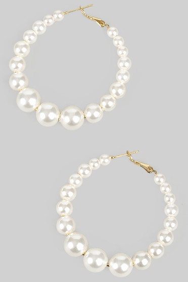 Lavish Pearl Hoops