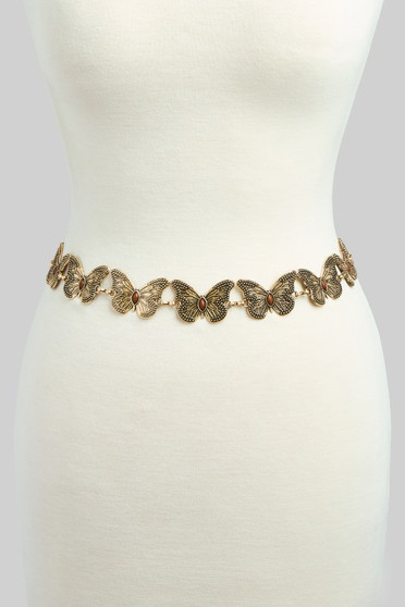 Stone Butterfly Link Chain Belt