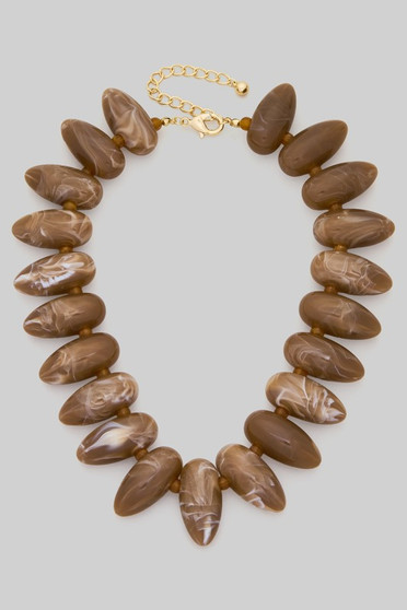 Marbled Stone Beaded Necklace