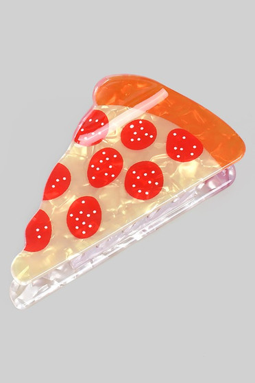 Marbled Acrylic Pizza Hair Clip