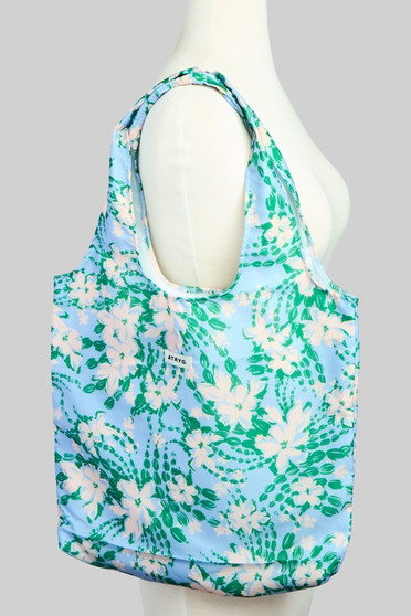 Painted Floral Print Tote Bag