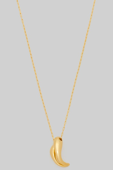 Abstract Double Teardrop Pendant Necklace