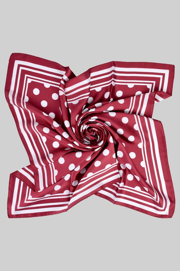 Polka Dot Stripe Print Silky Square Scarf
