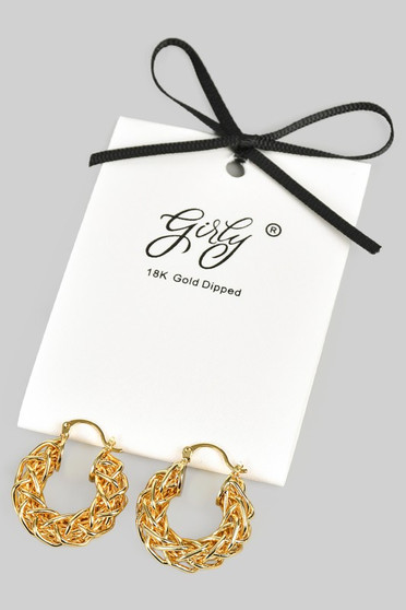 18K Gold Dipped Layered Chain Hoops