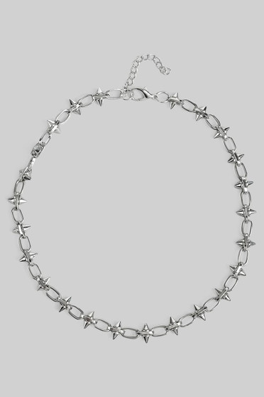 Double Spike Goth Chain Necklace
