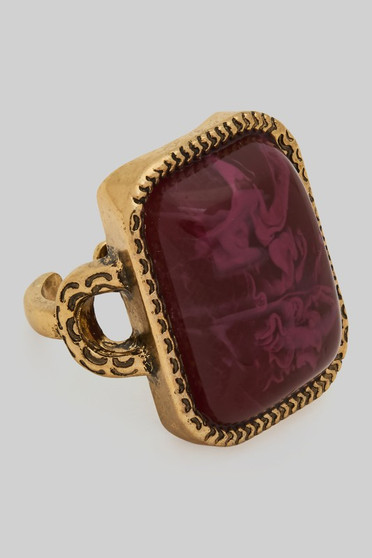 Color Resin Stone Open Ring