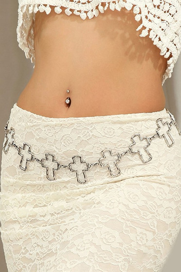 Hammered Cross Link Chain Belt