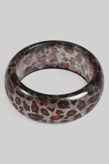 Glittery Acrylic Animal Print Bangle