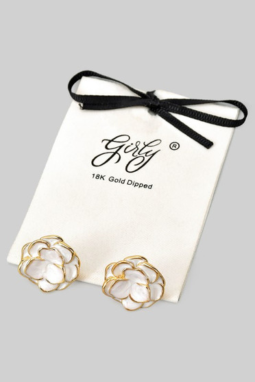 Stainless Steel Lacquered Flower Post Earrings