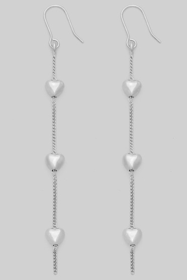 Triple Heart Tiered Drop Earrings