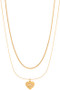 Brass Evil Eye Pendant Layered Necklace