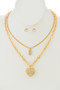 Rhinestone Heart Pendant Necklace - #KS5169