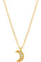Cz Moon Pendant Necklace - #68778N